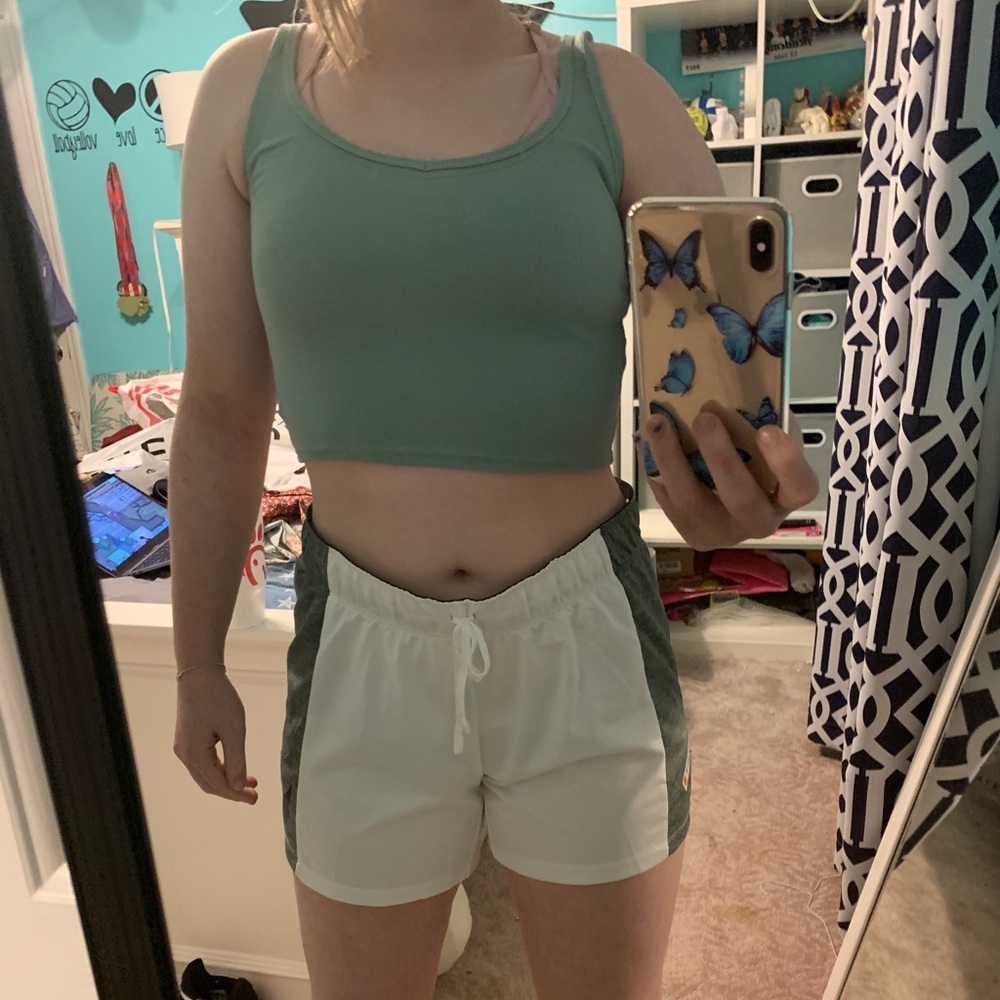 Shein green cropped shirt